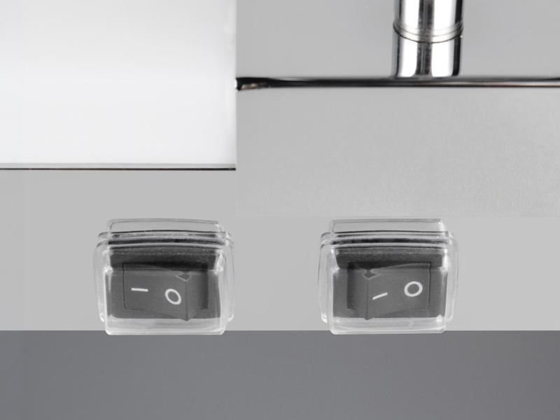 LED Bad Spiegelleuchte ENRICO mit Schalter und 2 Strahlern Chrom, Breite 90cm