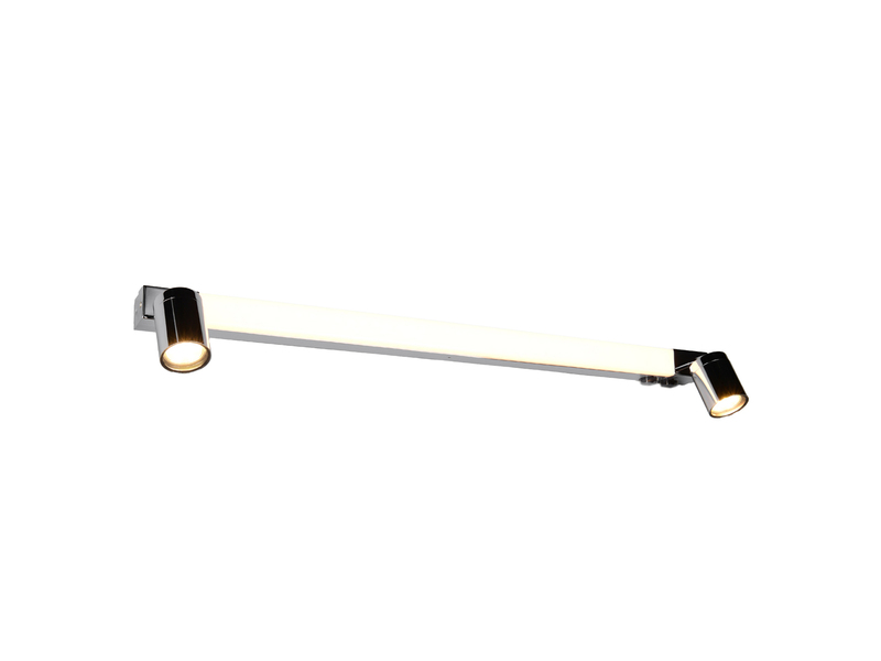 LED Bad Spiegelleuchte ENRICO mit Schalter und 2 Strahlern Chrom, Breite 90cm