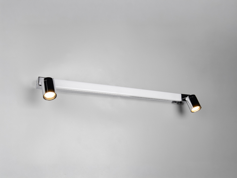 LED Bad Spiegelleuchte ENRICO mit Schalter und 2 Strahlern Chrom, Breite 90cm