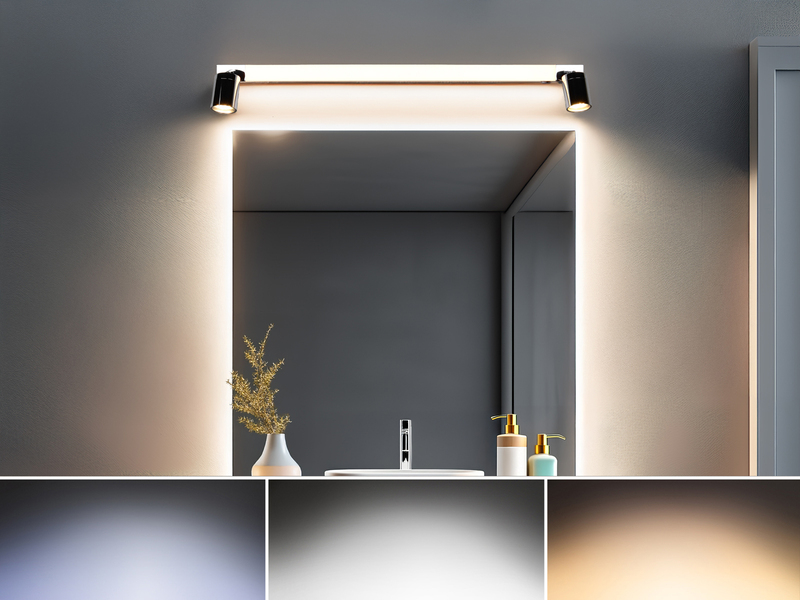 LED Bad Spiegelleuchte ENRICO mit Schalter und 2 Strahlern Chrom, Breite 90cm