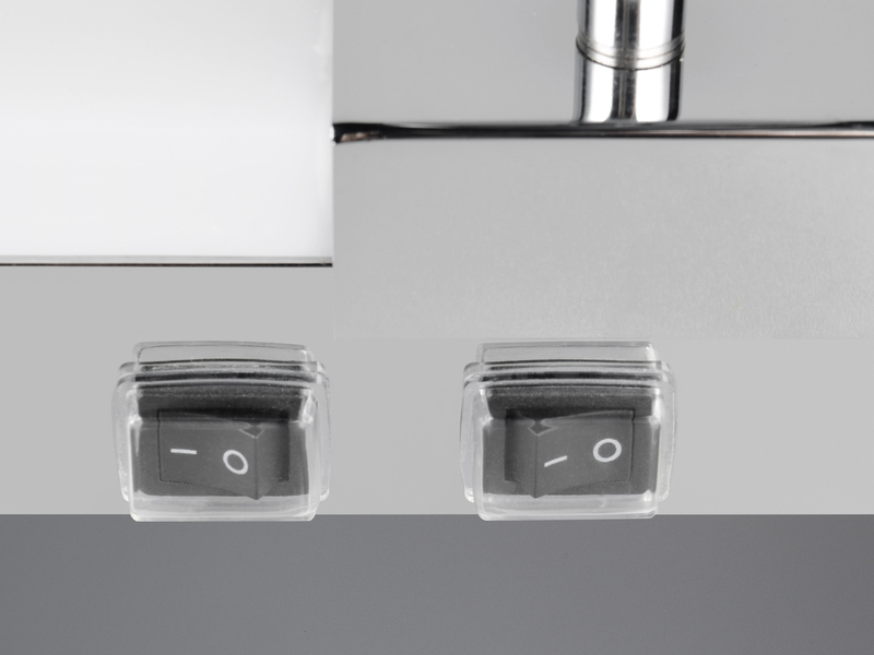LED Bad Spiegelleuchte mit Schalter & 2 Spots Chrom inkl. GU10 LED, Breite 90cm