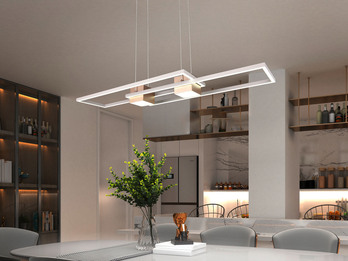 LED Pendelleuchte ALBANY Coffee mit Fernbedienung dimmbar, 100cm lang