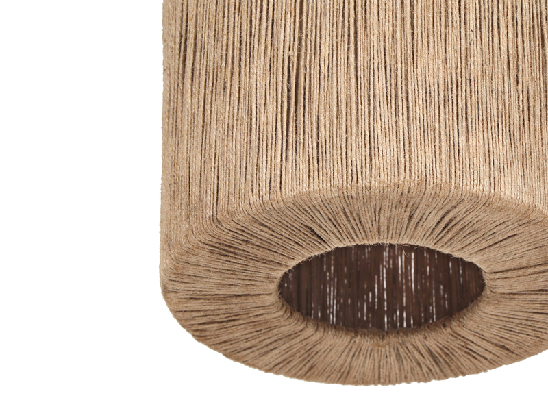 Balkenpendelleuchte SMILLA 4-flammig aus Jute Natur im Boho Stil, Breite 115cm