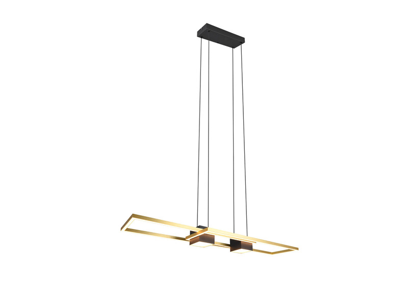 LED Pendelleuchte ALBANY Schwarz Gold mit Fernbedienung dimmbar, 100cm lang