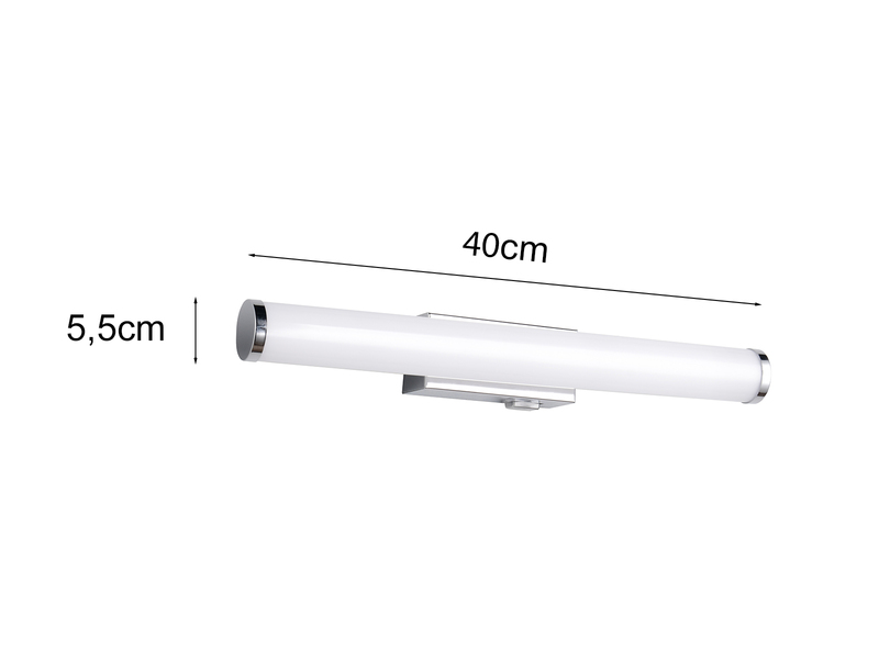 2er SET Bad Spiegelleuchten mit Schalter, Licht neutralweiß, Breite 40cm