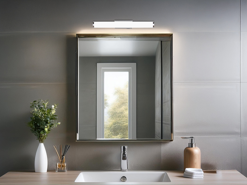 2er SET Bad Spiegelleuchten mit Schalter, Licht neutralweiß, Breite 40cm