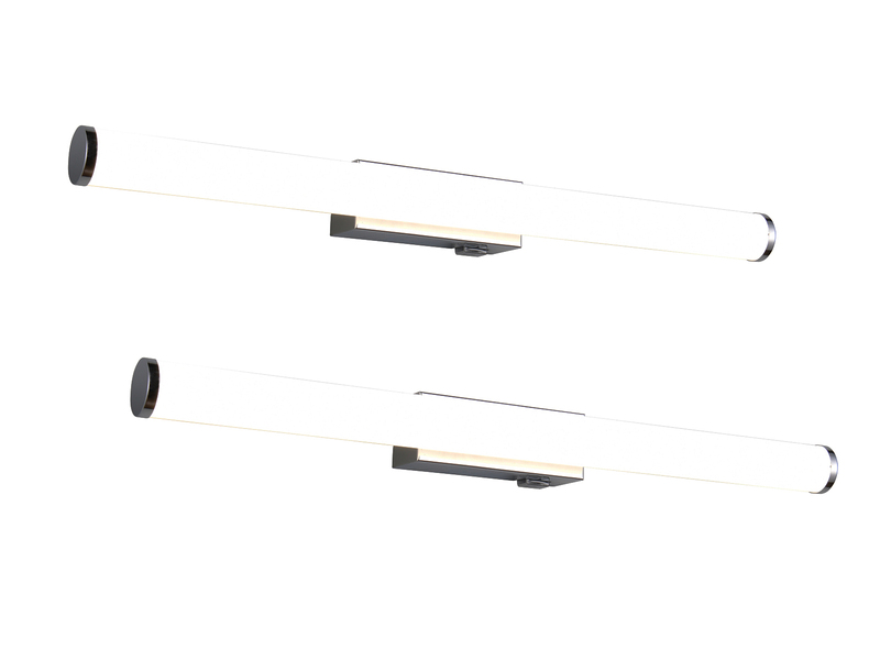 2er SET Bad Spiegelleuchten mit Schalter, Licht neutralweiß, Breite 60cm