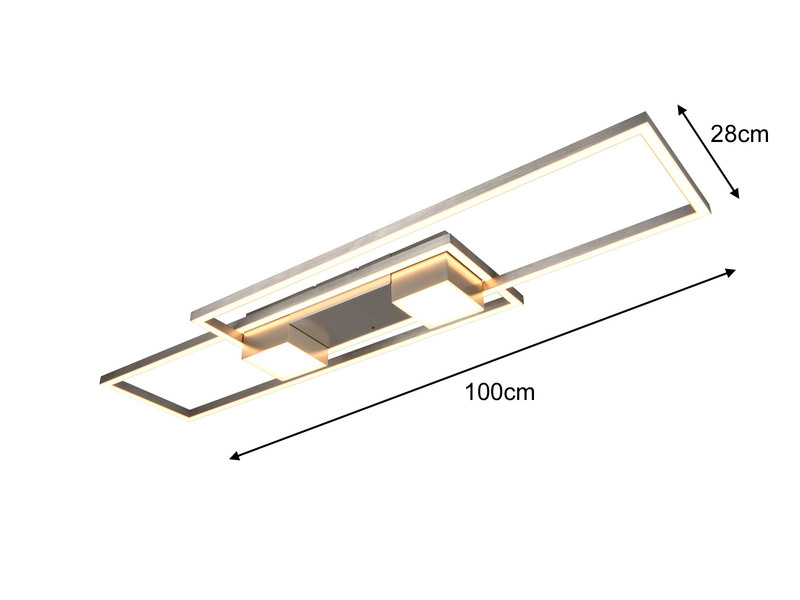 LED Deckenleuchte ALBANY Silber mit Fernbedienung dimmbar, 100cm lang