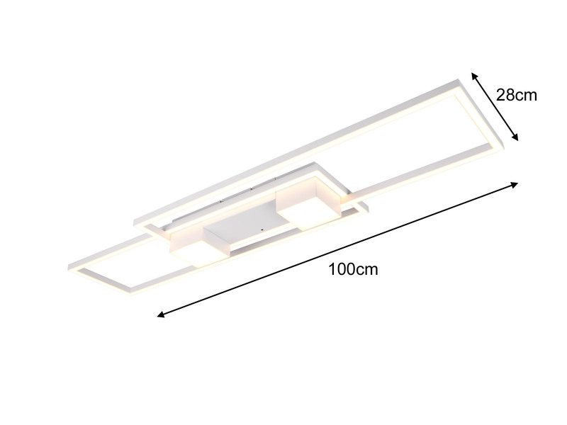 LED Deckenleuchte ALBANY Weiß mit Fernbedienung dimmbar, 100cm lang