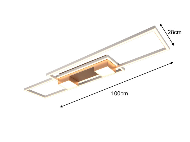 LED Deckenleuchte ALBANY Coffee mit Fernbedienung dimmbar, 100cm lang