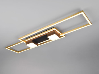 LED Deckenleuchte ALBANY Schwarz Gold mit Fernbedienung dimmbar, 100cm lang