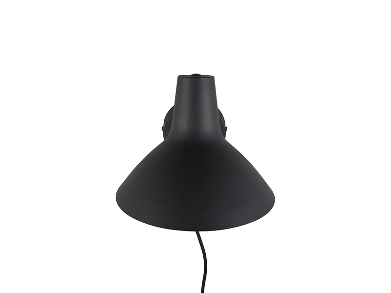 Retro LED Wandleuchte mit Stecker und Schalter, Schwarz Tiefe 38cm