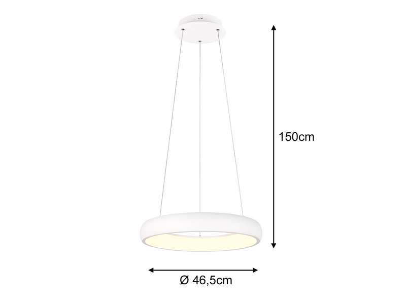 LED Pendelleuchte CARDONA Weiß, dimmbar & 3 Lichtfarben, Ø 46,5cm