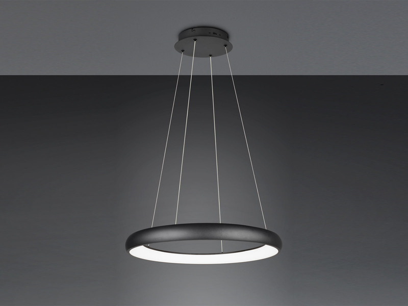 LED Pendelleuchte CARDONA groß Schwarz, dimmbar & 3 Lichtfarben, Ø 62cm