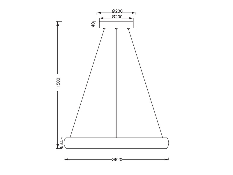 LED Pendelleuchte CARDONA groß Schwarz, dimmbar & 3 Lichtfarben, Ø 62cm