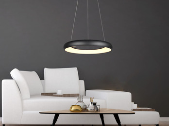LED Pendelleuchte CARDONA groß Schwarz, dimmbar & 3 Lichtfarben, Ø 62cm