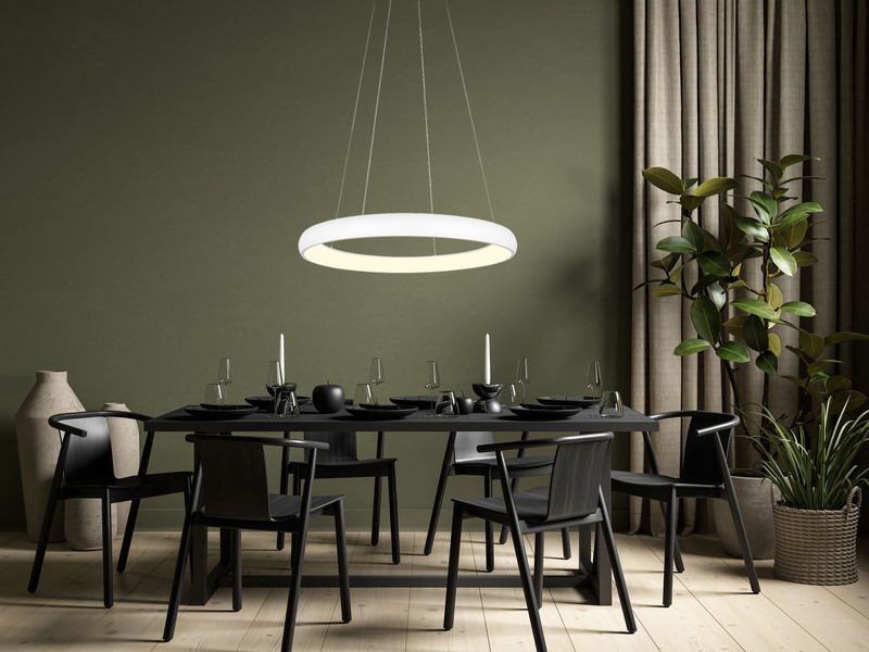 LED Pendelleuchte CARDONA groß Weiß, dimmbar & 3 Lichtfarben, Ø 75cm