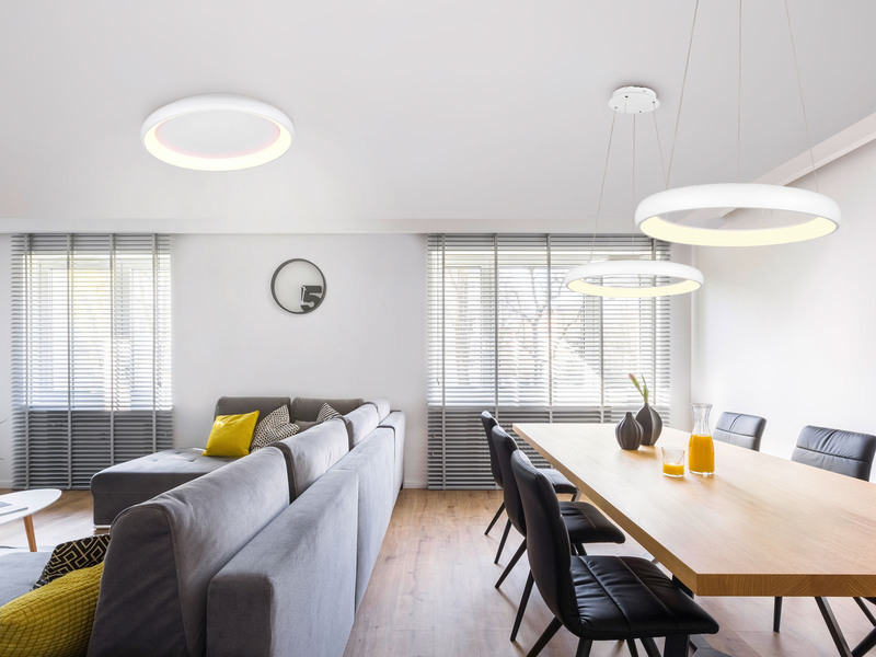 LED Pendelleuchte CARDONA groß Weiß, dimmbar & 3 Lichtfarben, Ø 75cm