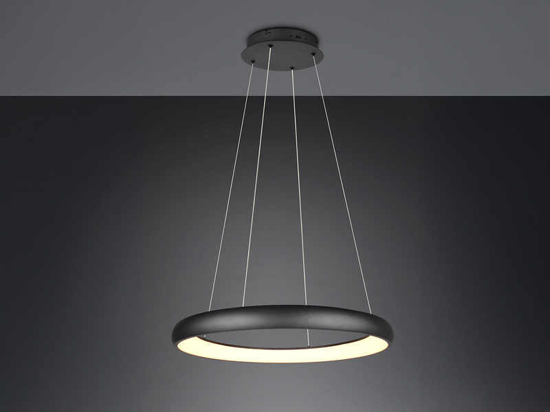 LED Pendelleuchte CARDONA Schwarz, dimmbar & 3 Lichtfarben, Ø 75cm groß