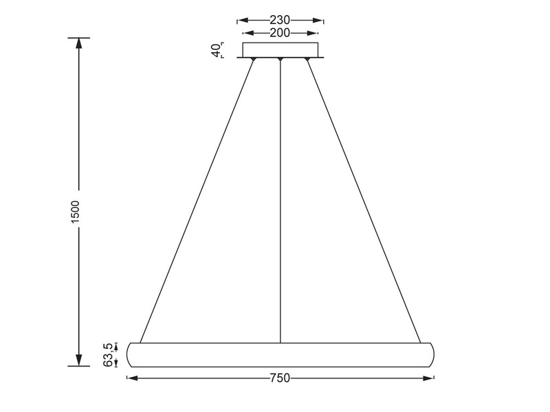 LED Pendelleuchte CARDONA groß Schwarz, dimmbar & 3 Lichtfarben, Ø 75cm