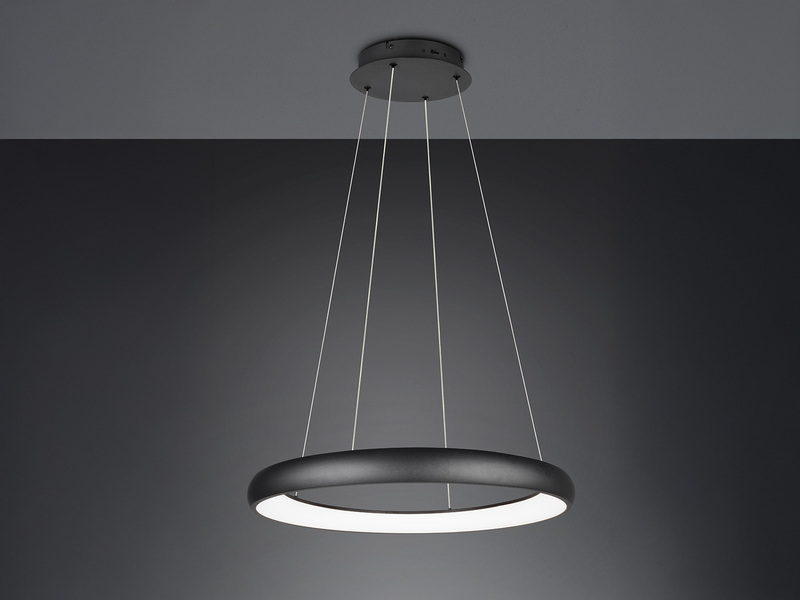 LED Pendelleuchte CARDONA groß Schwarz, dimmbar & 3 Lichtfarben, Ø 75cm