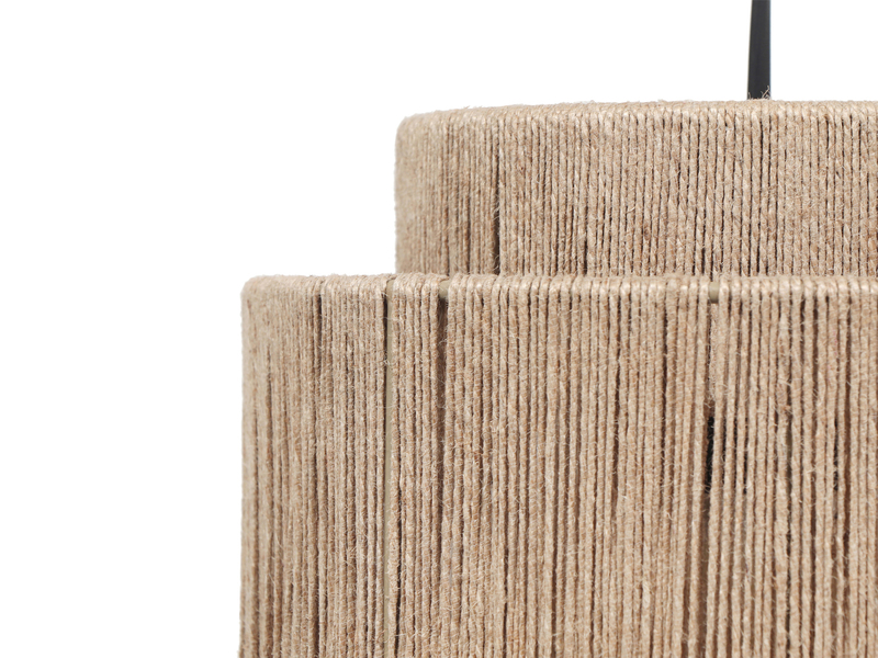 Pendelleuchte 4-flammig aus Jute Natur im Boho Stil mit E27 LED, Breite 115cm