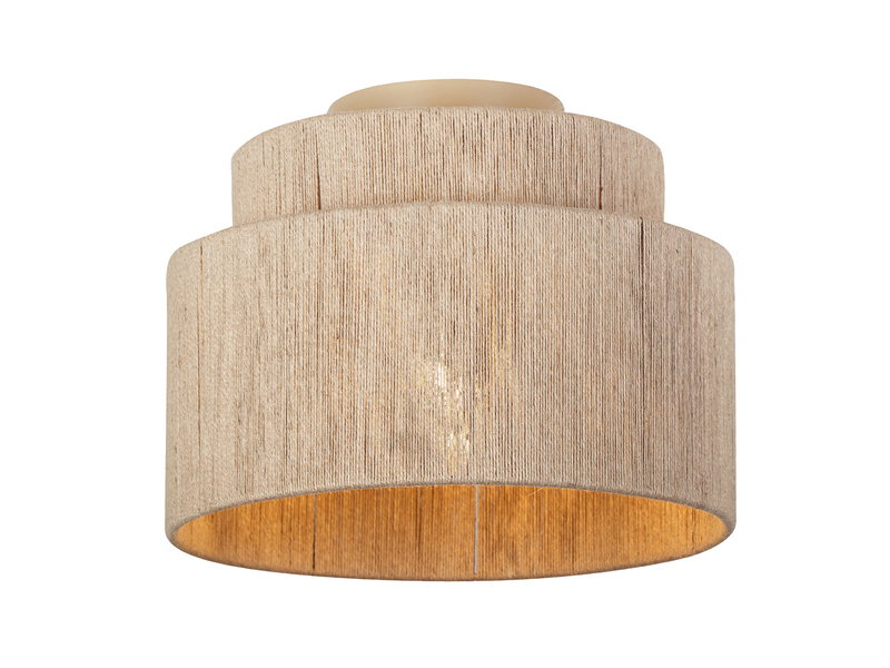 Deckenleuchte aus Jute Natur im Boho Stil mit E27 LED, Ø 30cm