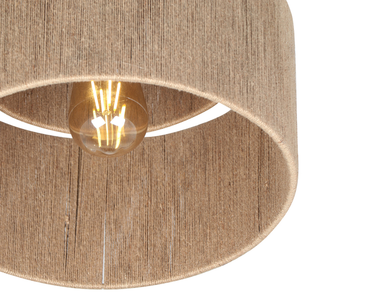 Deckenleuchte aus Jute Natur im Boho Stil mit E27 LED, Ø 30cm