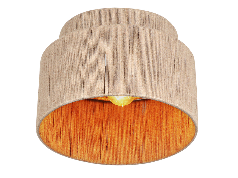 Deckenleuchte aus Jute Natur im Boho Stil mit E27 LED, Ø 30cm