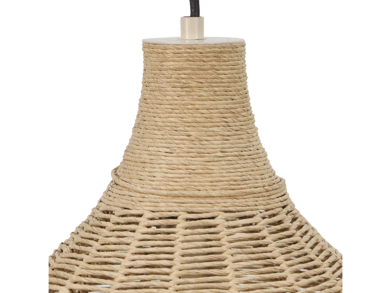 LED Pendelleuchte 1-flammig mit Lampenschirm aus Jute, Ø 34cm