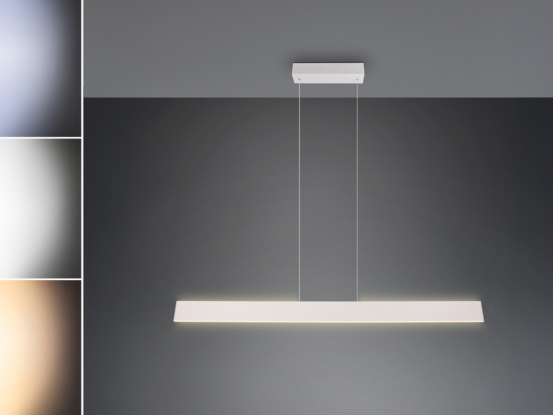 Höhenverstellbare LED Pendelleuchte GALWAY dimmbar, Hellgrau Breite 150cm