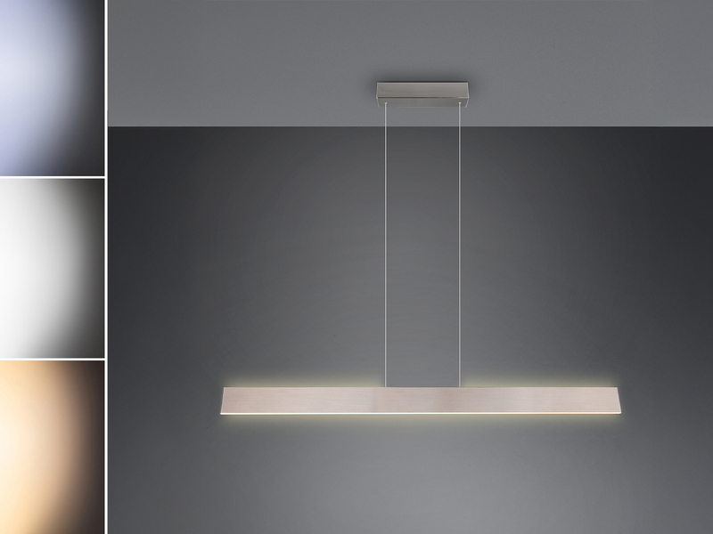 Höhenverstellbare LED Pendelleuchte GALWAY dimmbar, Silber Breite 150cm