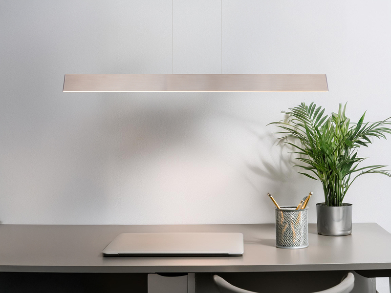 Höhenverstellbare LED Pendelleuchte GALWAY dimmbar, Silber Breite 150cm