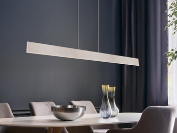 Höhenverstellbare LED Pendelleuchte GALWAY dimmbar, Silber Breite 150cm