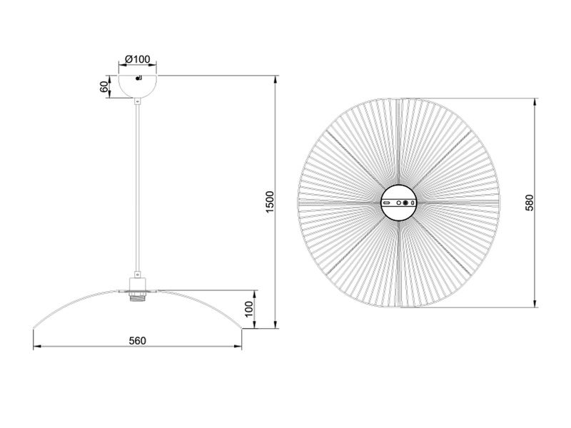 Große LED Pendelleuchte geflochten aus Papiergarn, Lampenschirm Ø 58cm