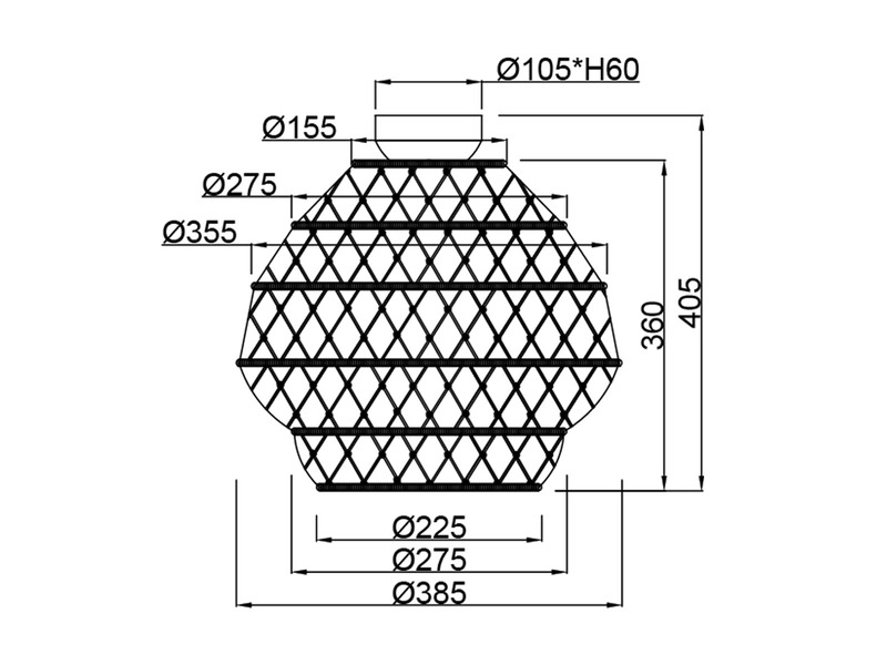 Boho Deckenleuchte HIVE mit Lampenschirm geflochten aus Hanfseil, Ø 38cm