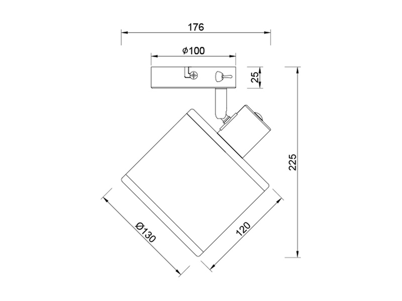 LED Wandstrahler mit Schalter & Bast Lampenschirm, Breite 13cm