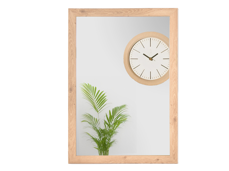 Wandspiegel KIM rechteckig mit Rahmen in Holz Dekor 48 x 68cm