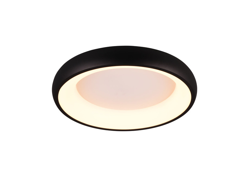 Flache LED Deckenleuchte CARDONA Schwarz, dimmbar & 3 Lichtfarben, Ø 46,5cm