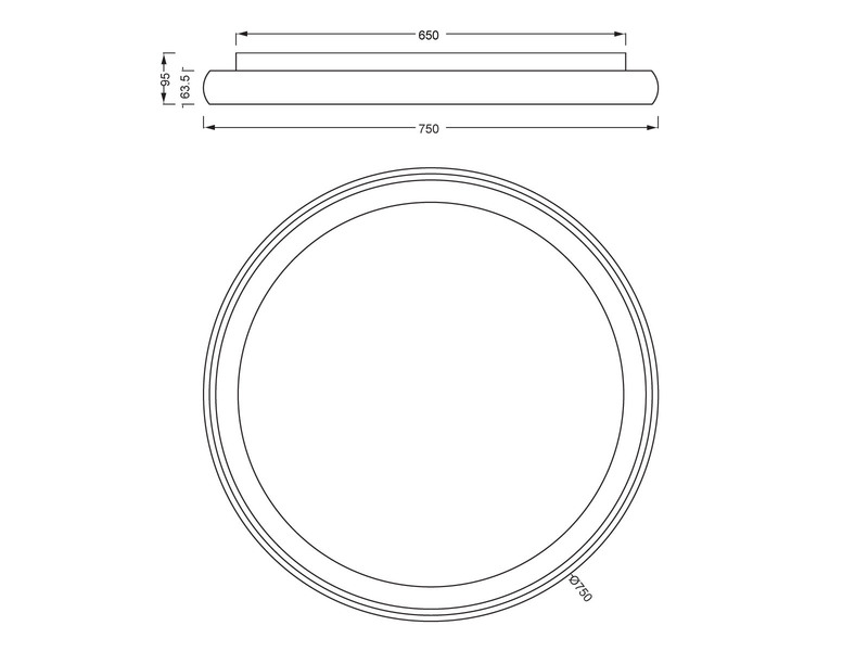 Flache LED Deckenleuchte CARDONA Weiß, dimmbar & 3 Lichtfarben, Ø 75cm groß