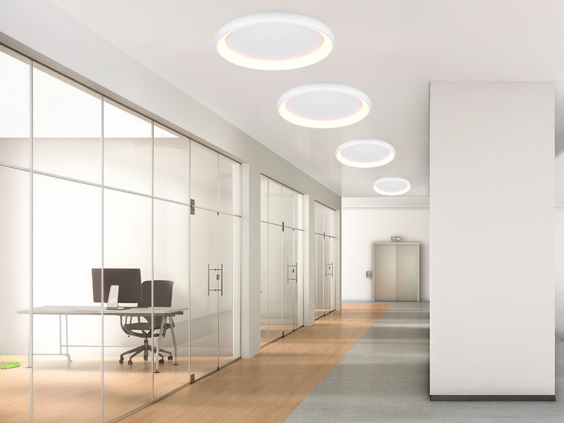 Große LED Deckenleuchte CARDONA hell & dimmbar über Schalter, Weiß rund Ø 75cm