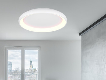 Große LED Deckenleuchte CARDONA hell & dimmbar über Schalter, Weiß rund Ø 75cm