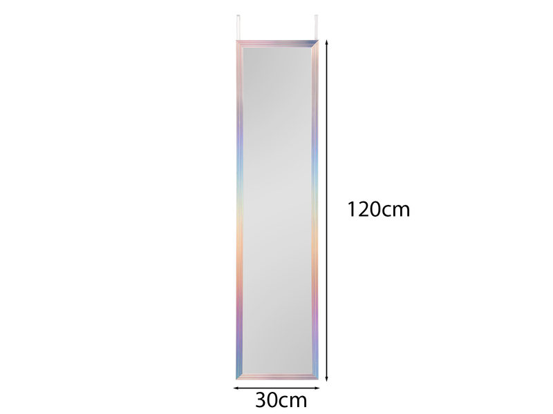 Türhängespiegel RIA rechteckig mit Haken, Rahmen Bunt 30 x 120cm