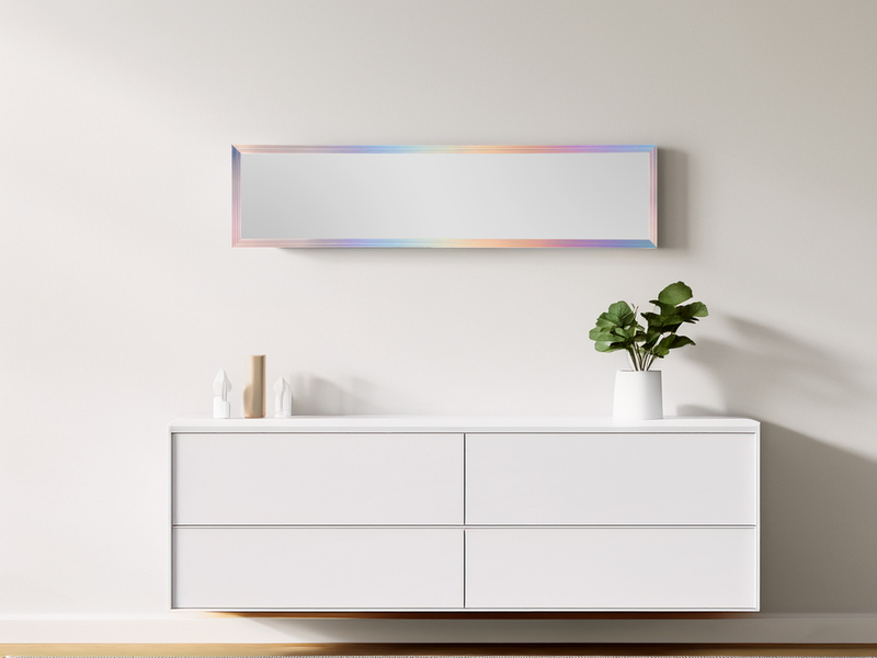 Türhängespiegel RIA rechteckig mit Haken, Rahmen Bunt 30 x 120cm