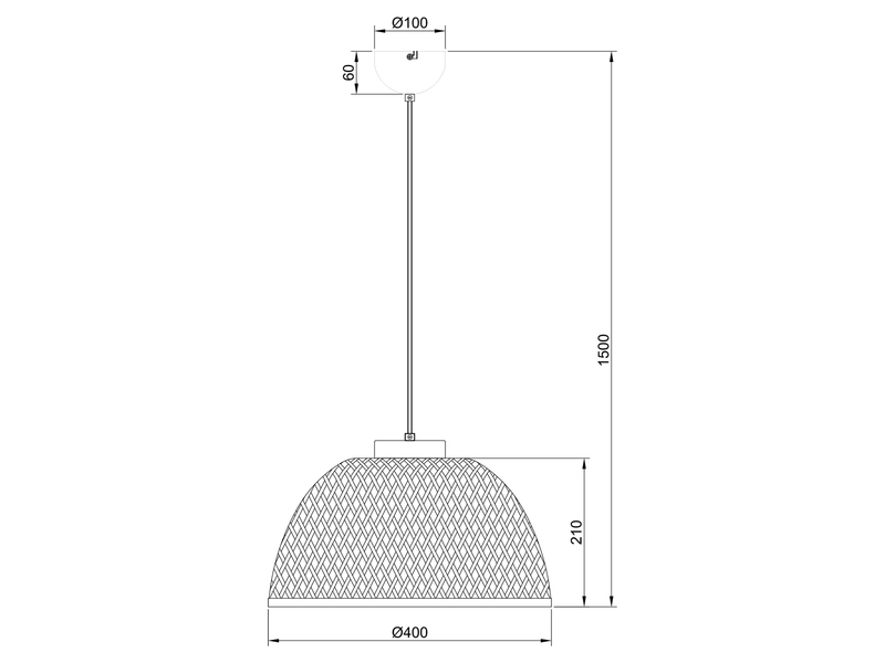 LED Pendelleuchte mit Korbgeflecht Lampenschirm aus Bambus, Ø 40cm