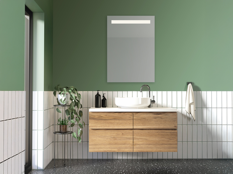 Spiegel mit LED Beleuchtung Bad Wandspiegel TABEA rechteckig 50x70cm