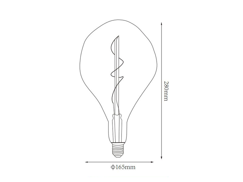 E27 Filament Deko LED - 4 Watt, 100 Lumen, 1800 Kelvin warmweiß - Ø16,5cm