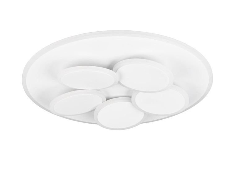 LED Deckenleuchte MANDALA Weiß mit Fernbedienung dimmbar & Tageslicht Ø 49cm