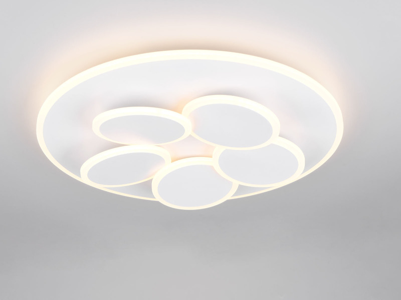 LED Deckenleuchte MANDALA Weiß mit Fernbedienung dimmbar & Tageslicht Ø 49cm