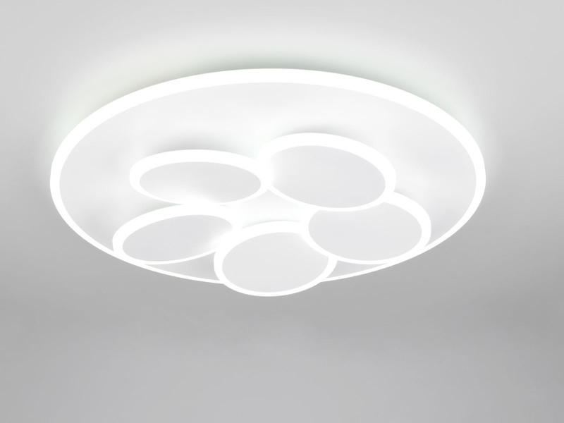 LED Deckenleuchte MANDALA Weiß mit Fernbedienung dimmbar & Tageslicht Ø 49cm